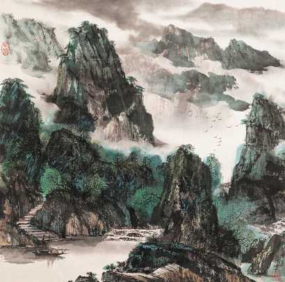 郜宗远 2004年作 山水 镜心